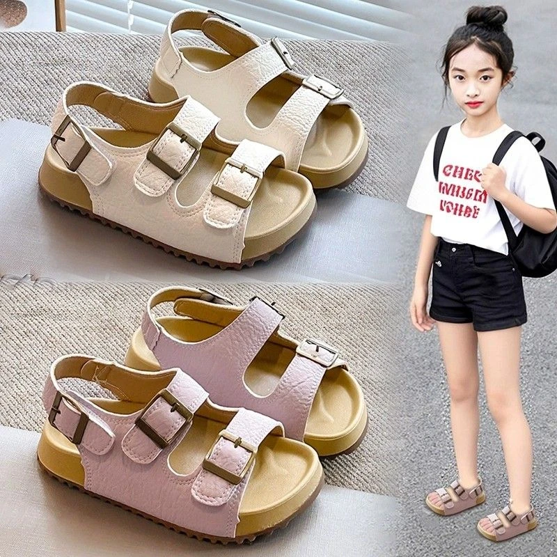 ABC女童凉鞋2025夏季新款儿童软底勃肯鞋中大童沙滩鞋韩版休闲鞋