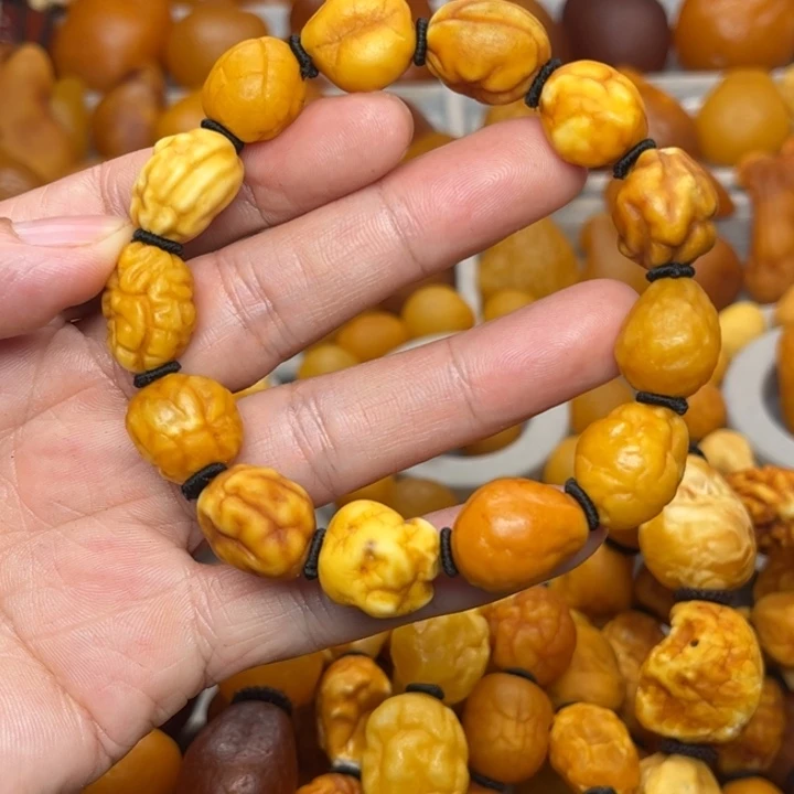 琥珀未镶嵌裸石天然蜜蜡手串