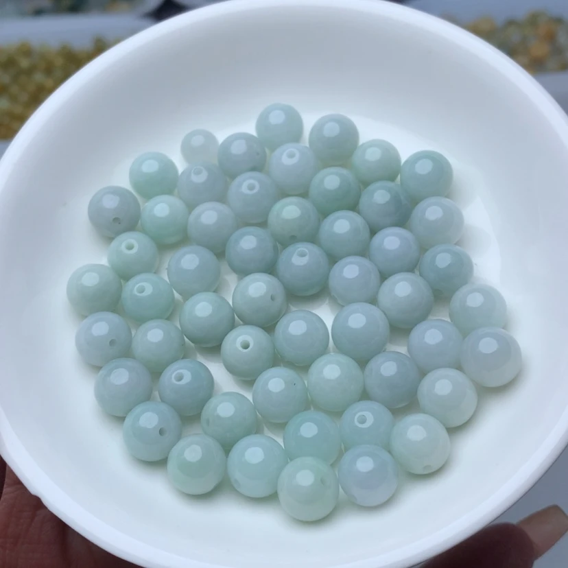 【闪购商品】翡翠手链未镶嵌卡9豆绿50个