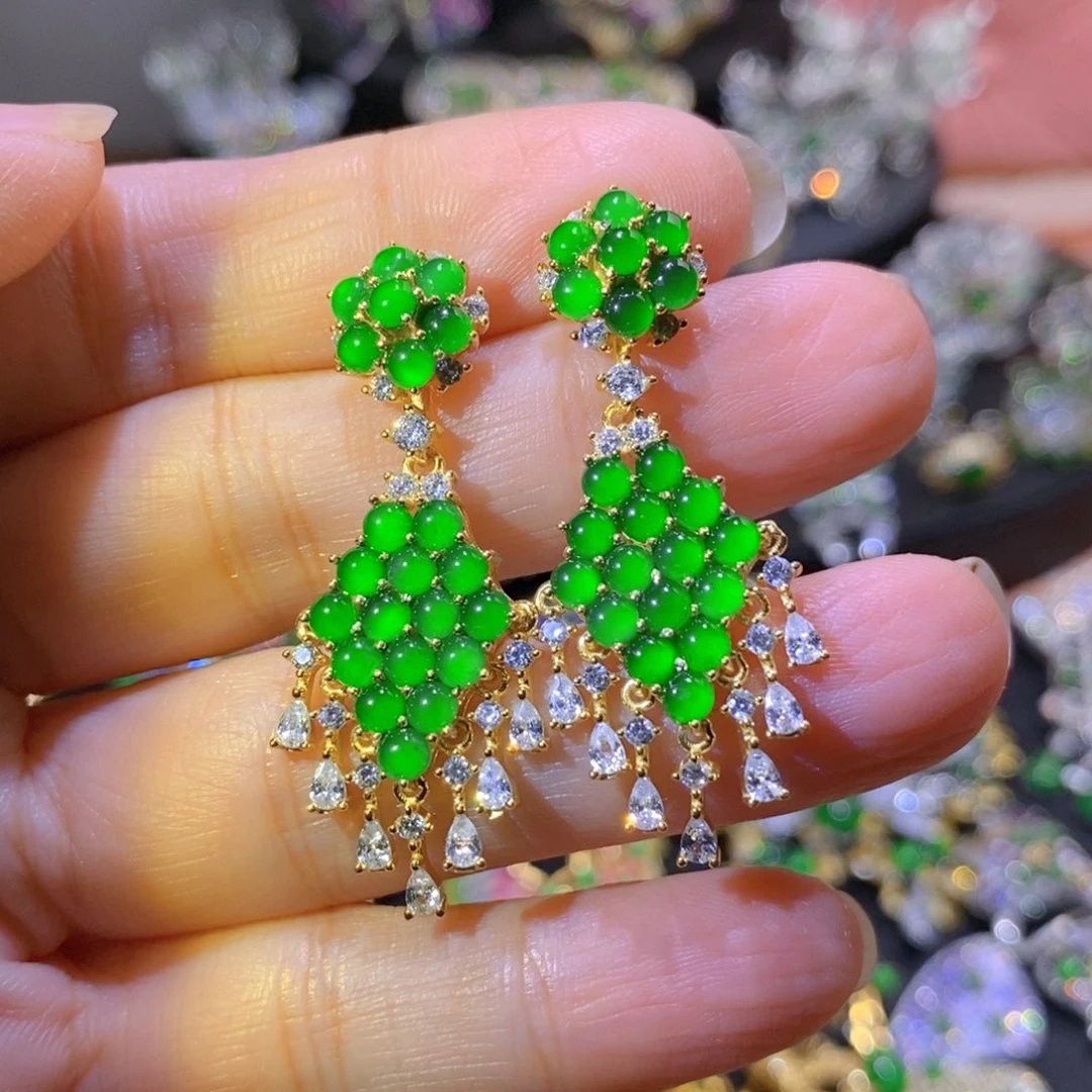 吊坠(不含链)银S925镶嵌翡翠