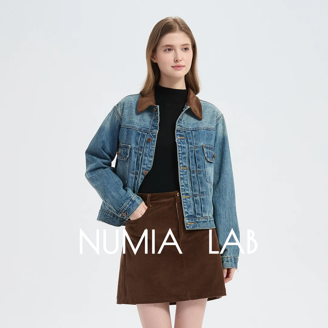 NUMIALAB灯芯绒领牛仔外套