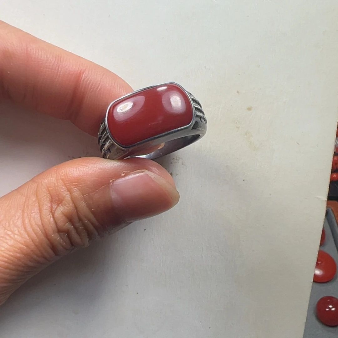 银S925镶嵌南红玛瑙珠宝奇石金*圻