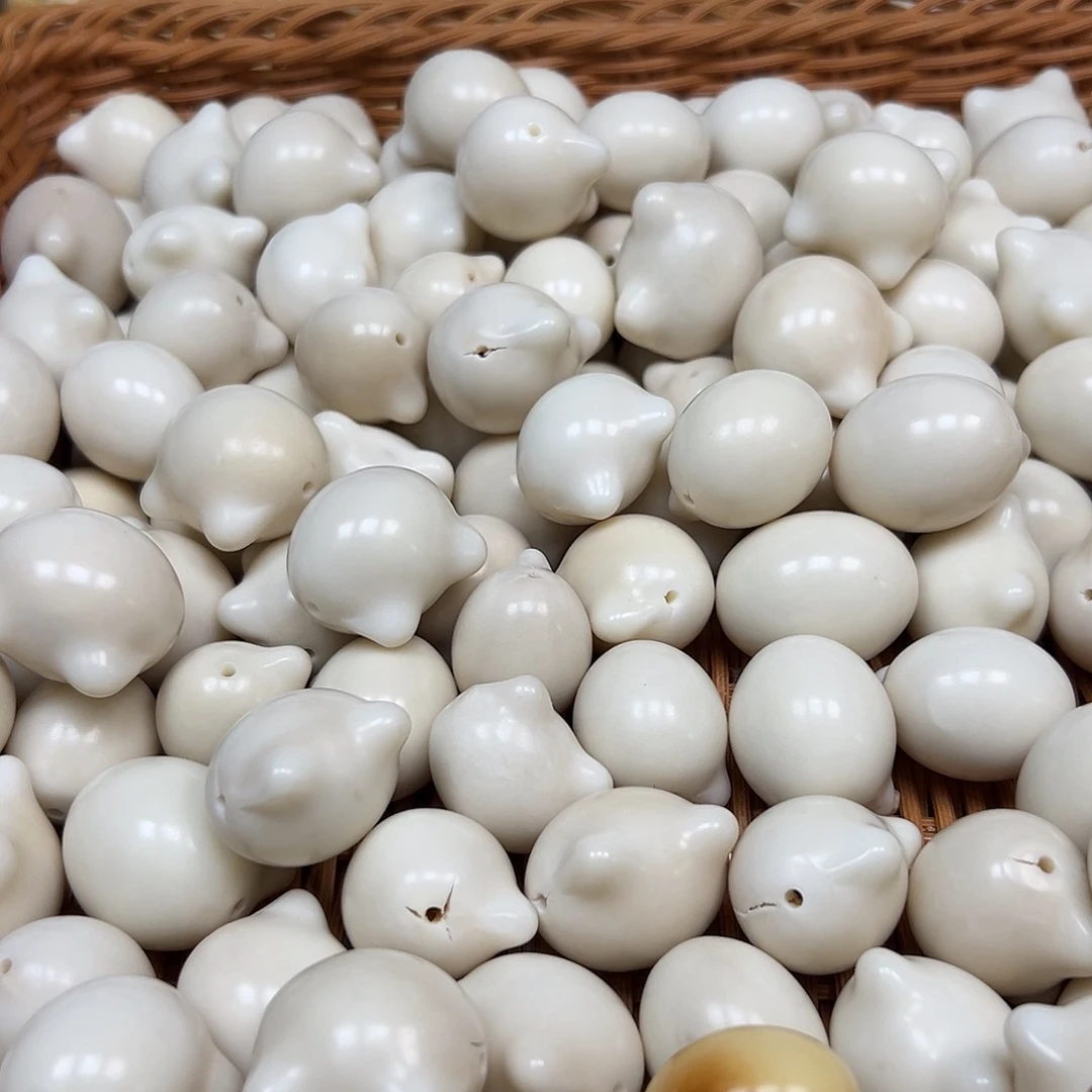 手串菩提根/象牙果瑕疵白猫头100颗批发有裂