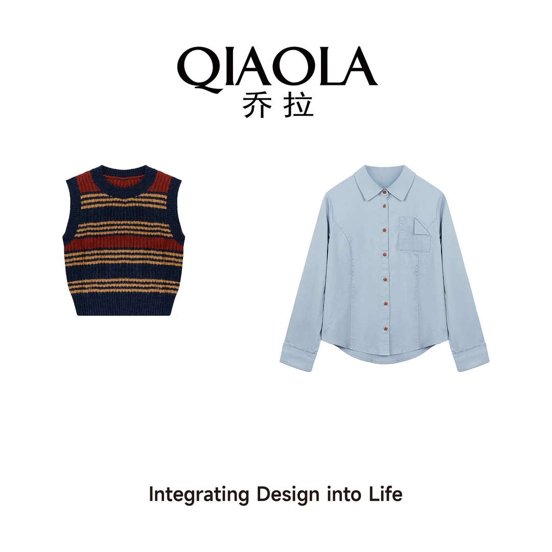 QIAOLA/乔拉【浓调油画】早春季新款北极绒保暖透气时尚套装预售