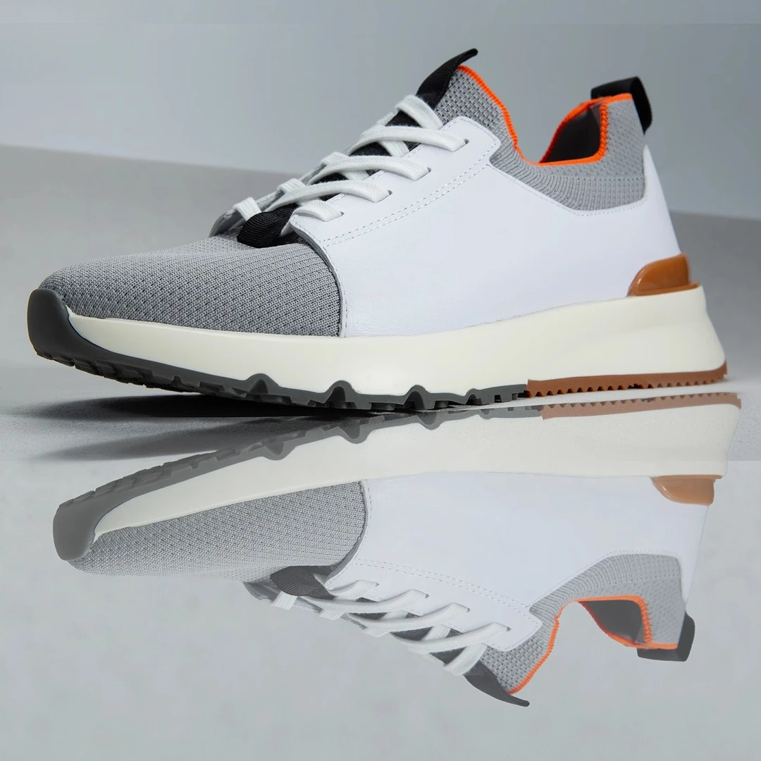 Louis Fordea/路易弗狄男鞋透气飞织鞋真皮时尚运飞织夏季网面