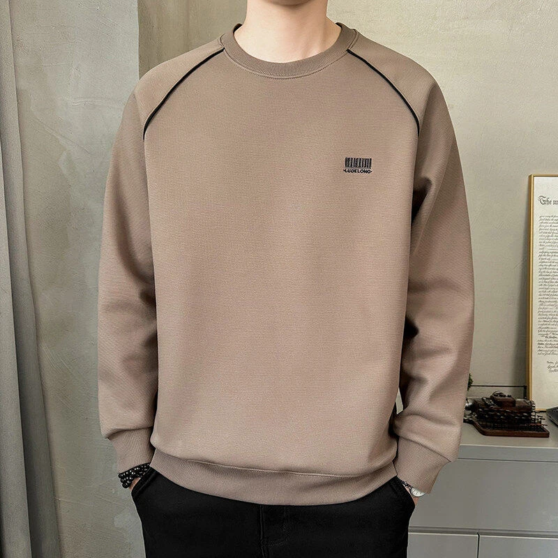 2025春季时尚圆领男士棉质休闲百搭卫衣长袖简约大码男装潮56173