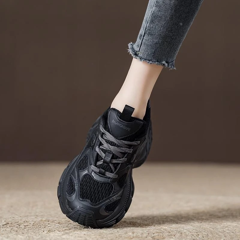 巴黎10xl老爹鞋女款2025新款秋季小个子显脚小厚底增高休闲运动鞋