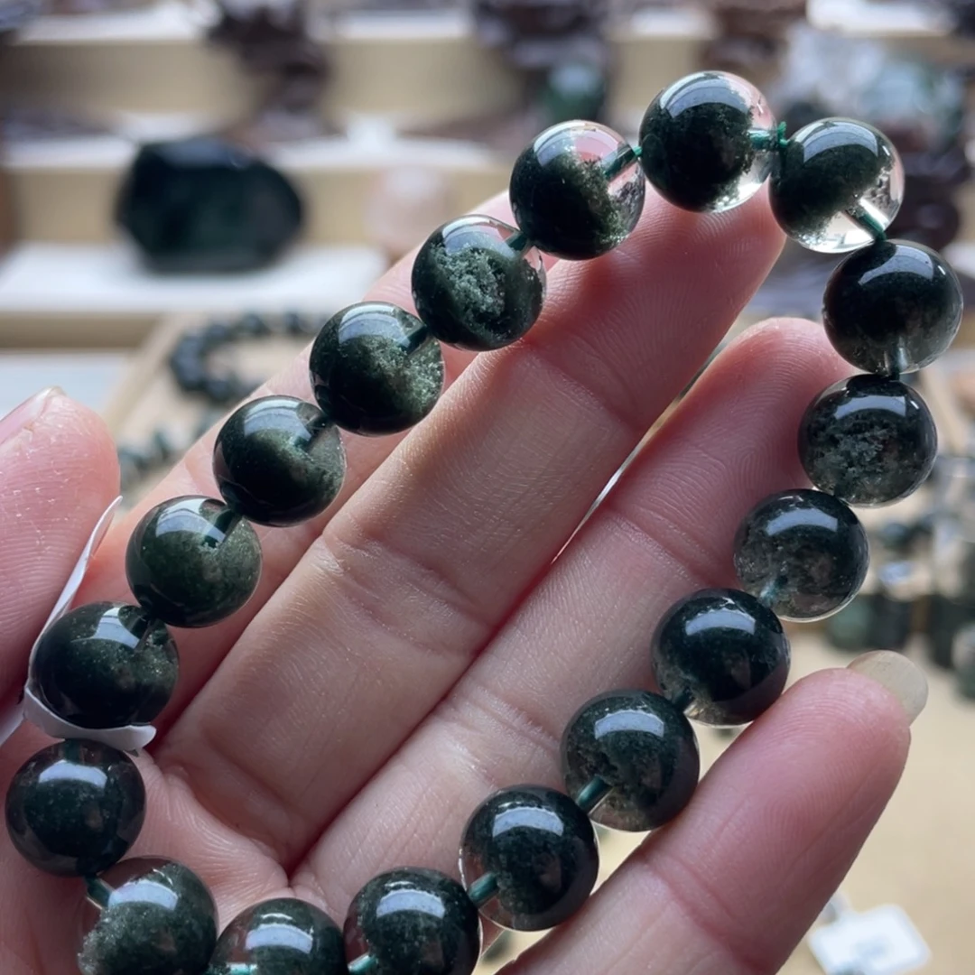 未镶嵌水晶手链绿幽灵聚宝盆手串