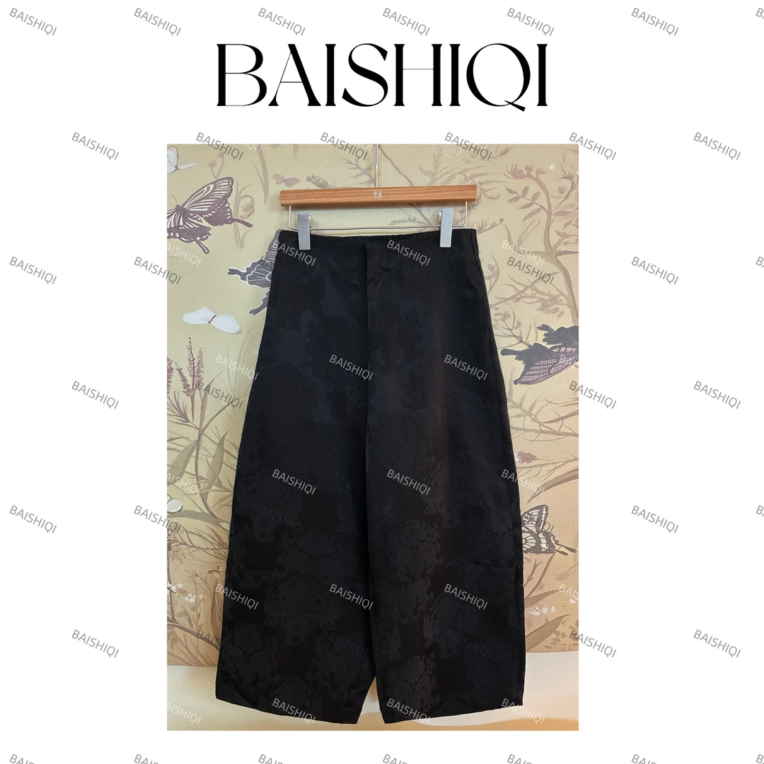 BAISHIQI【龙腾图】NEW 新中式国风提花直筒裤B08020