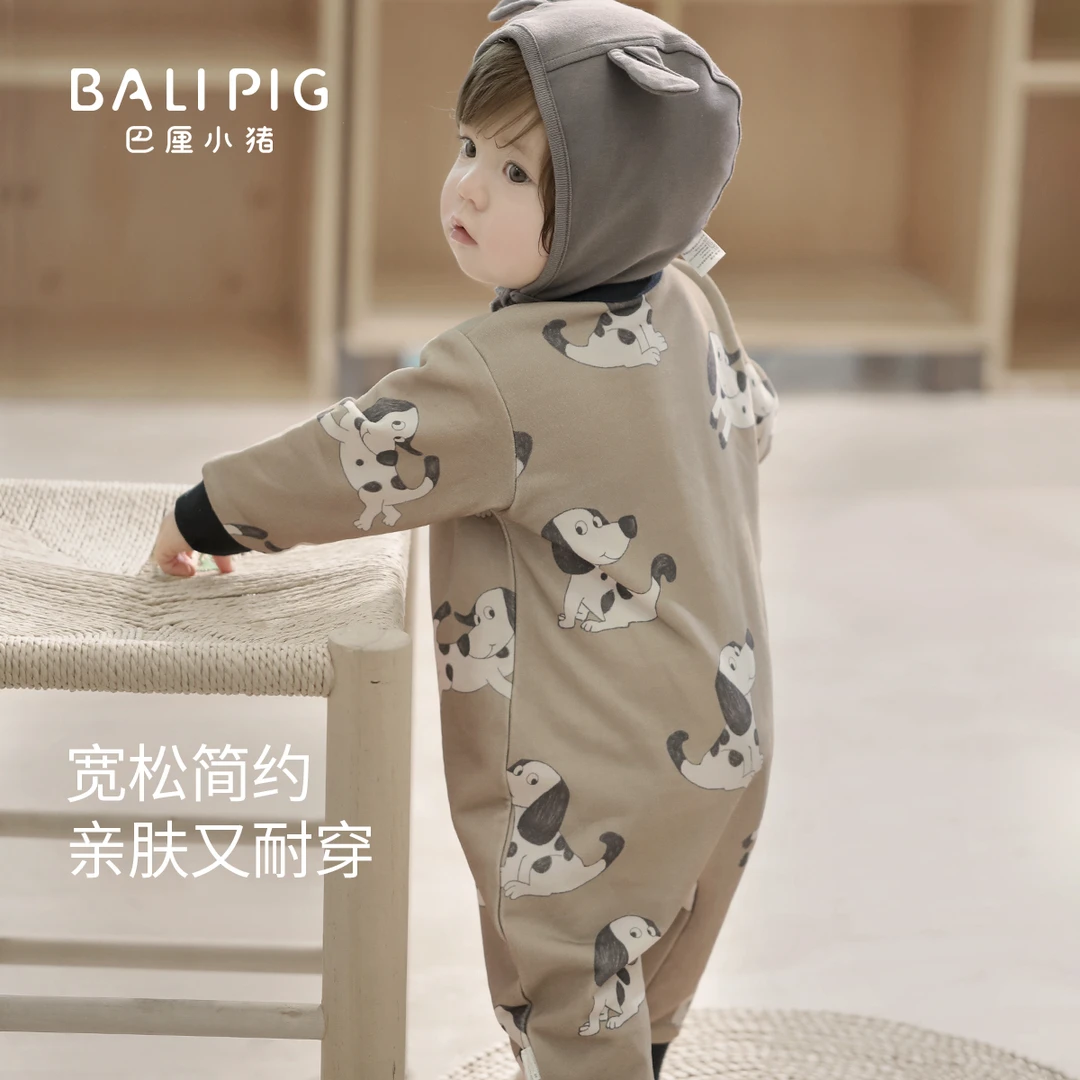 宝宝春装男宝洋气炸街卫衣哈衣幼儿春秋衣服婴儿连体衣春季外出服