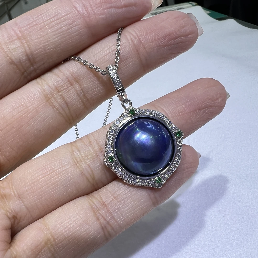 【短发七七】海水马贝15-16mm万能扣吊坠