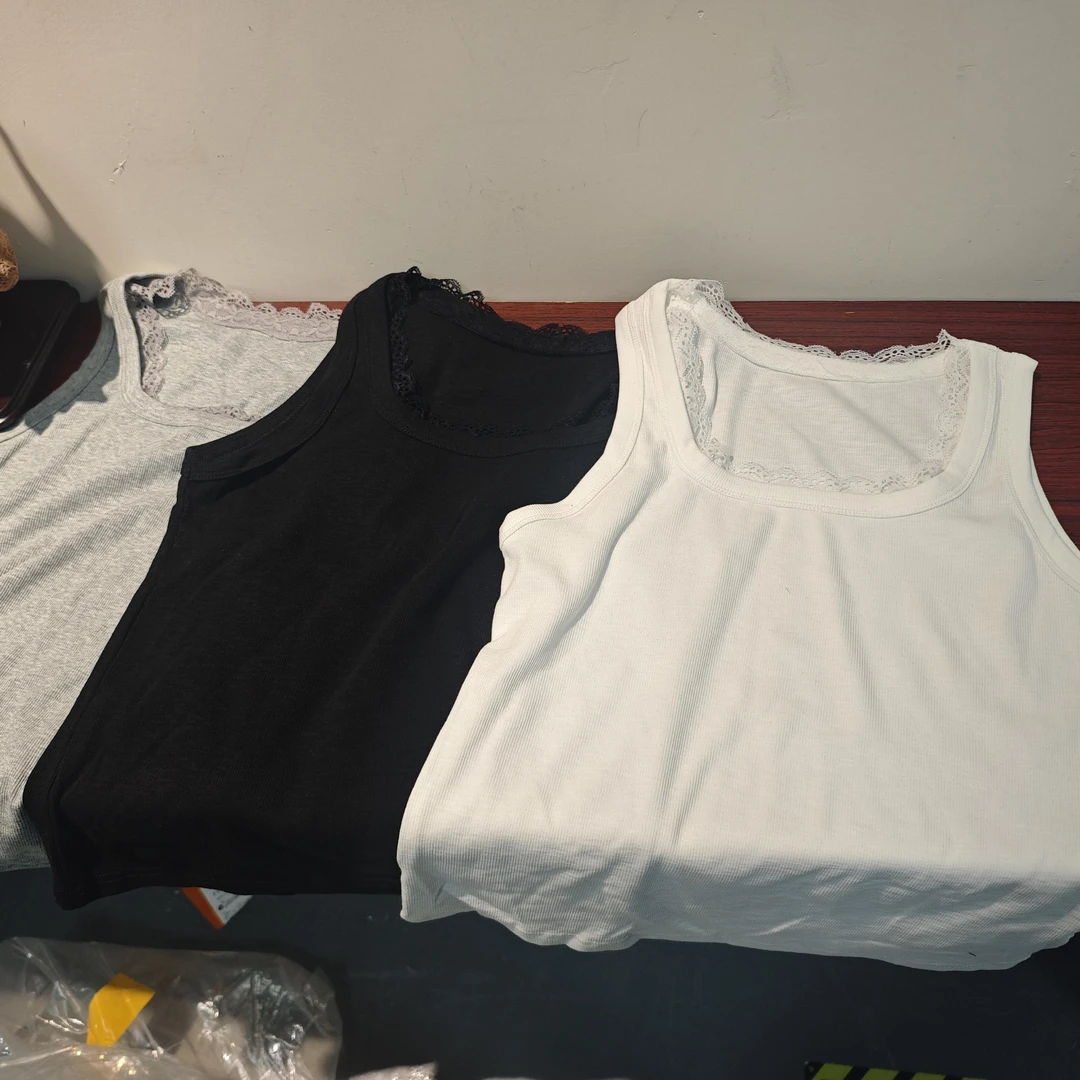 85864新款背心蕾丝边打底百搭休闲简约背心