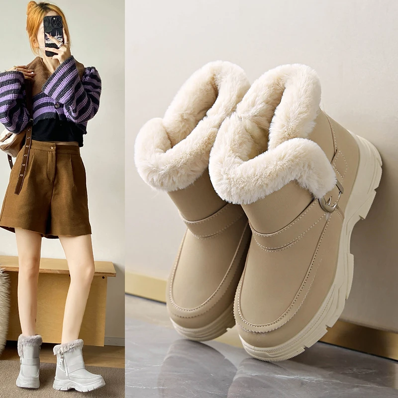 厚底东北大棉鞋冬季加绒加厚保暖2025新款雪地靴女防滑百搭秋冬