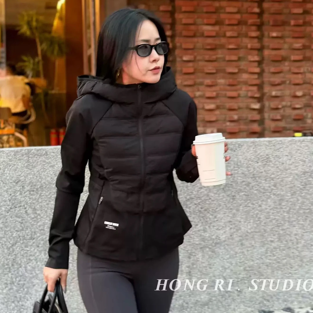 （衣长56）99829秋冬新款时尚百搭短款轻薄保暖连帽外套