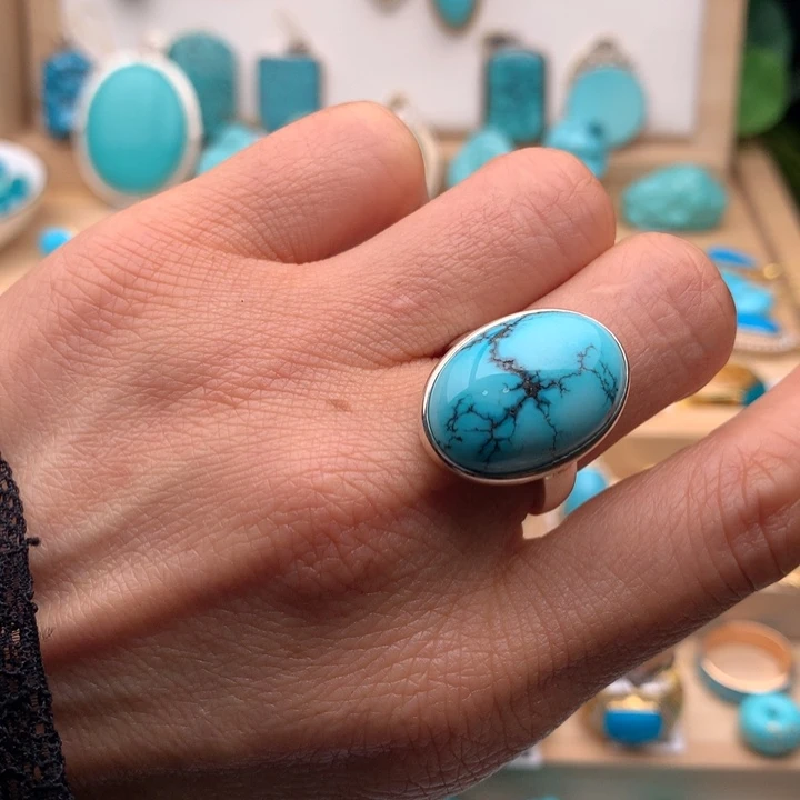 绿松石银S925镶嵌珠宝奇石