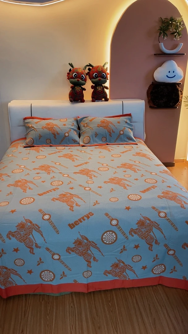 【罗马假日】斜纹编织多层纱布四季通用多功能床盖