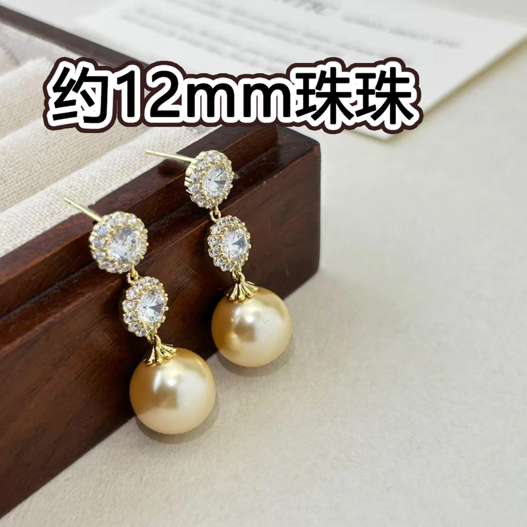 铜合金仿珍珠耳饰 c23丽银【奶油慕斯名媛风耳环】气质百搭耳环0661