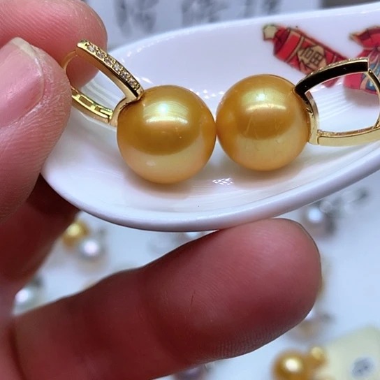 淡水珍珠耳饰银S925镶嵌