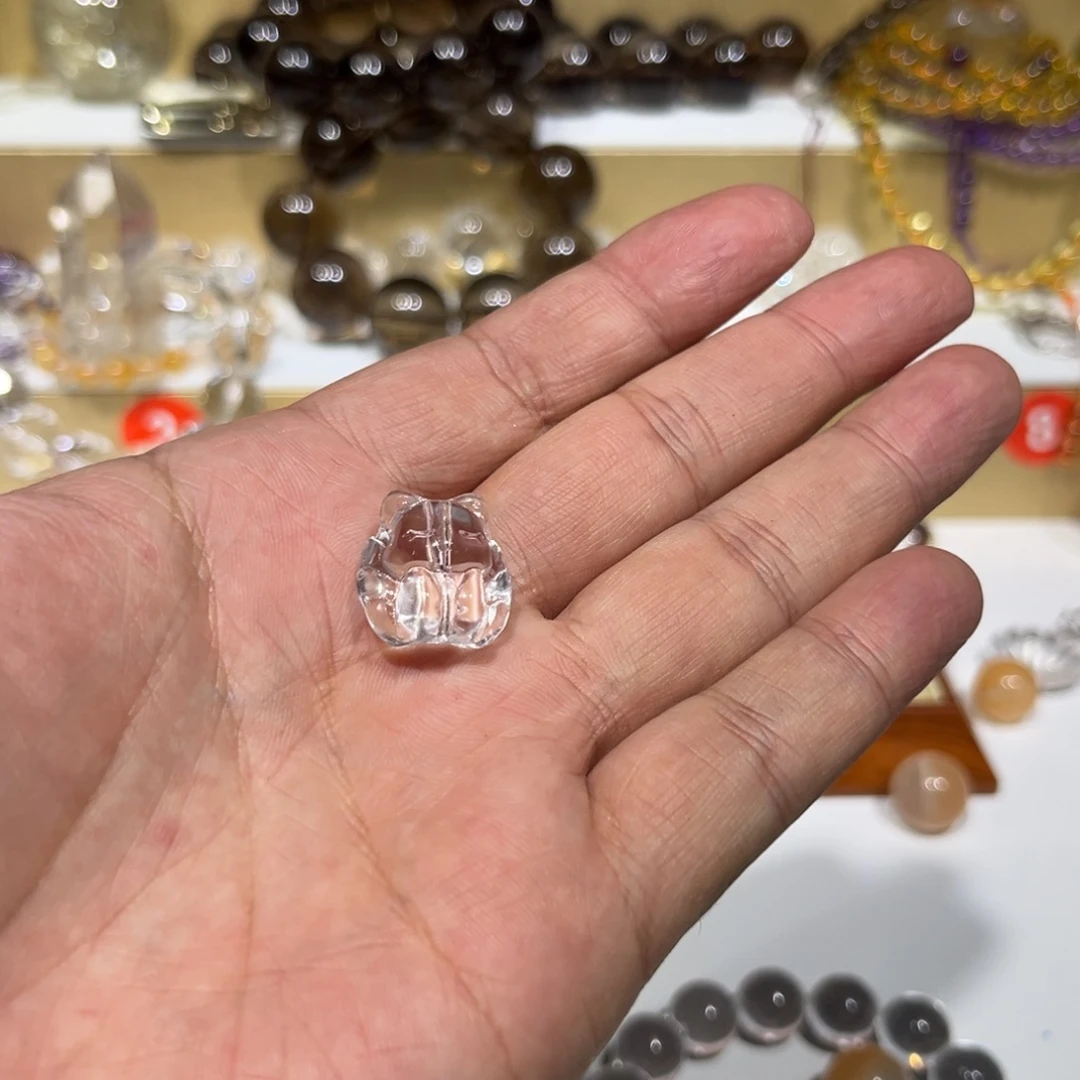 ****美手链水晶银S925镶嵌白狐狸雕刻件