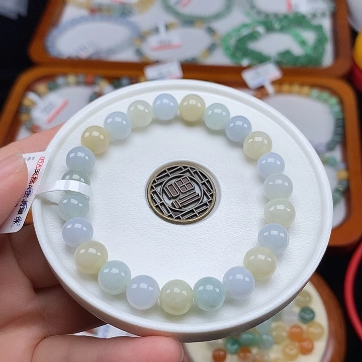 翡翠未镶嵌手串卡8mm 半价无鉴赏21