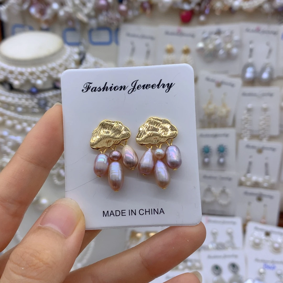 合金淡水珍珠耳饰项链