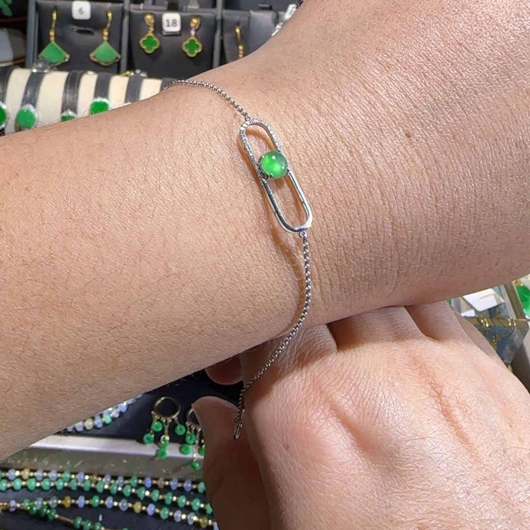 翡翠18K金镶嵌颈饰手链