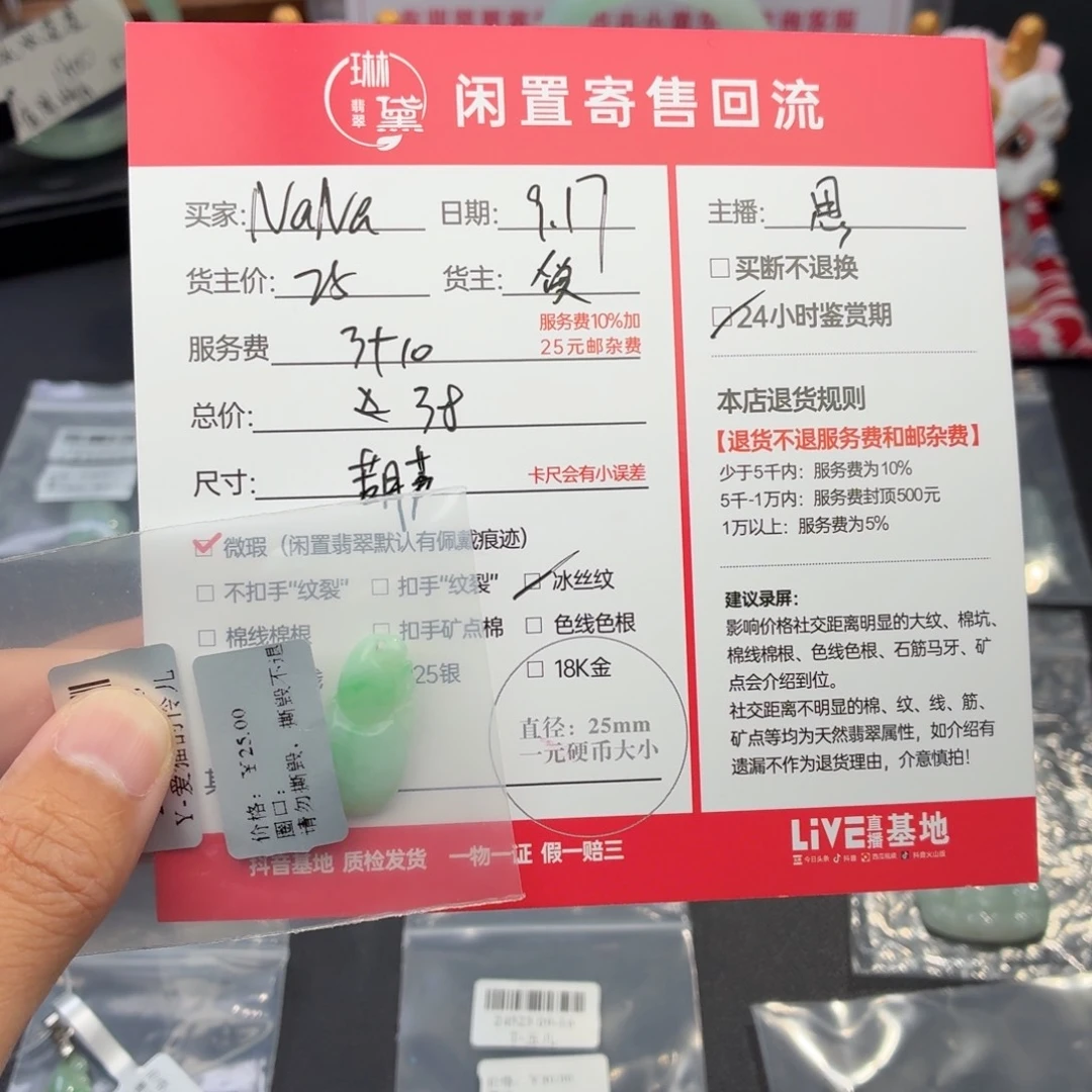 N***A颈饰未镶嵌翡翠天然翡翠