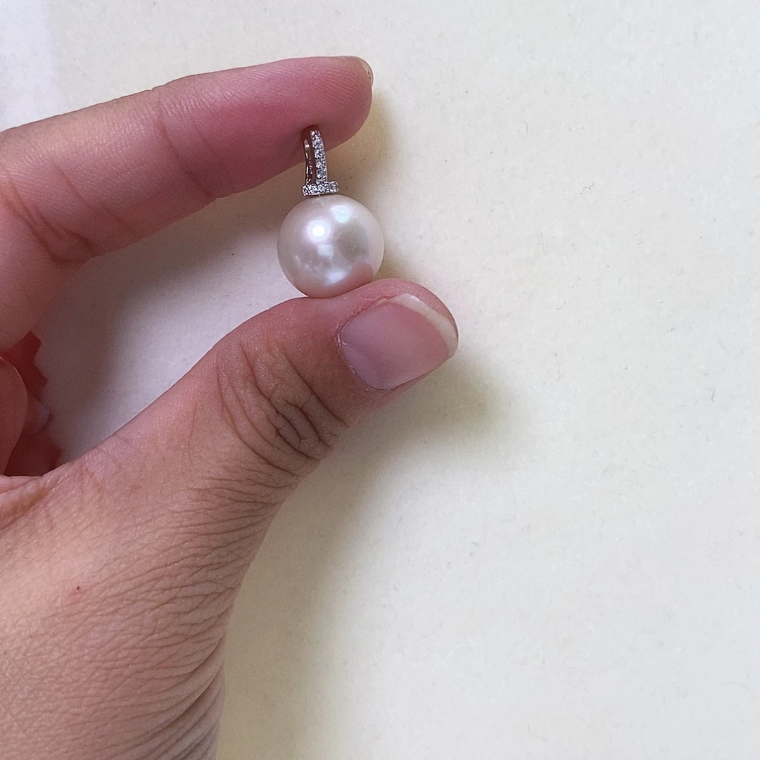 吊坠(赠链)淡水珍珠银S925镶嵌13