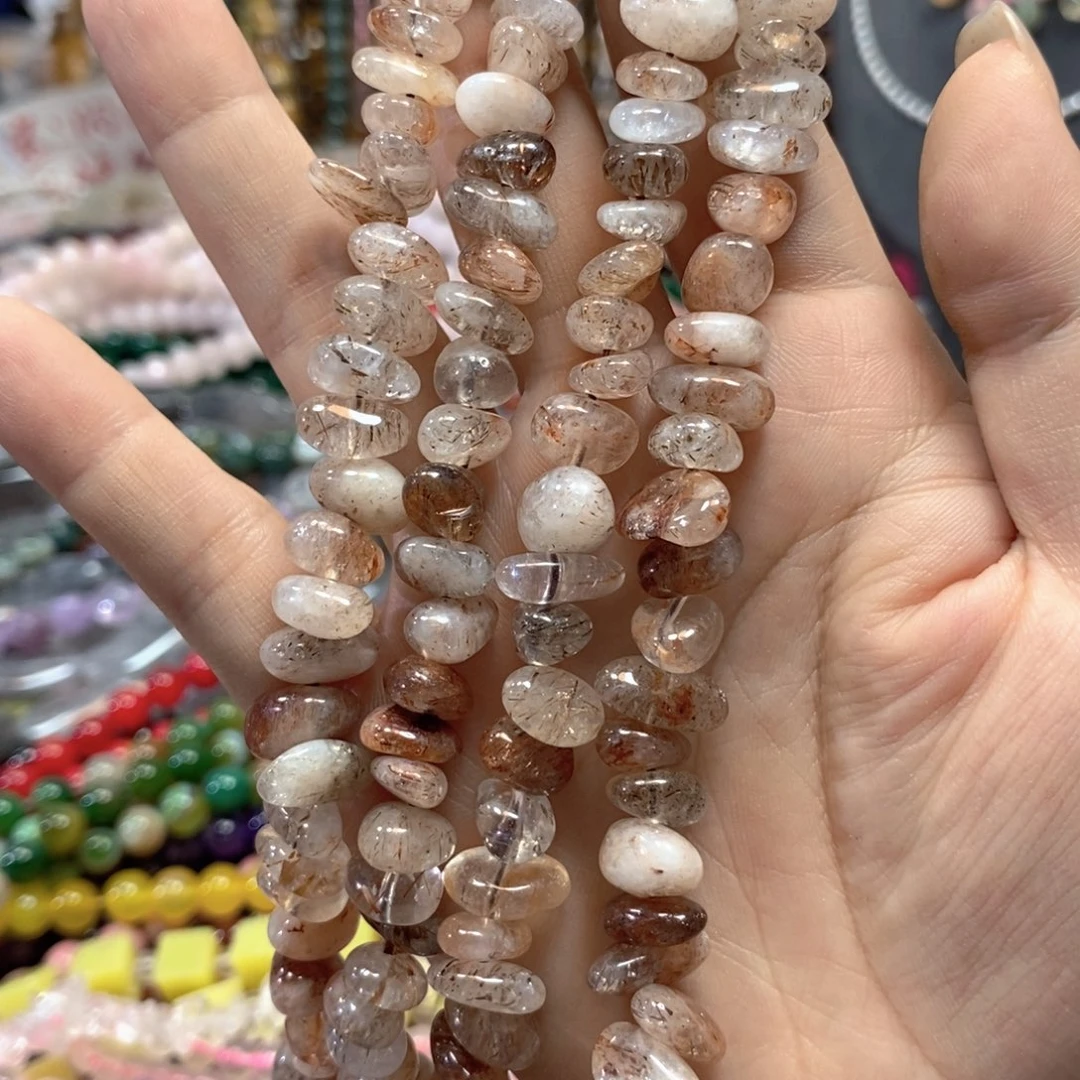 玛瑙/玉髓合金珠宝半成品超七随型一条卡10mm