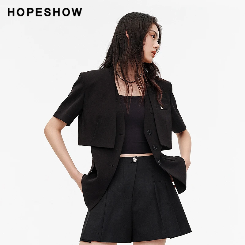 【达人专属】红袖纯色收腰V领中长西装外套89124130401