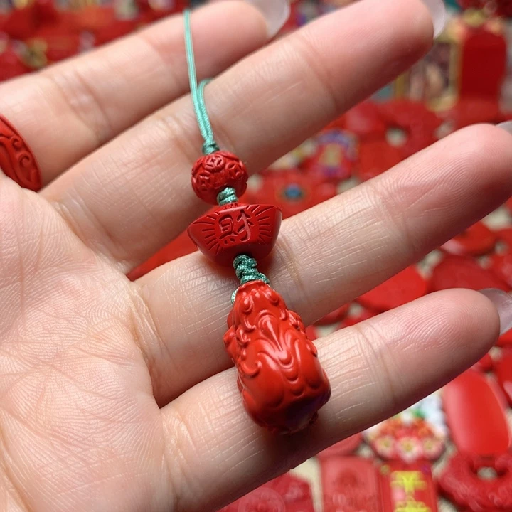 天然辰砂工艺品朱砂手机坠