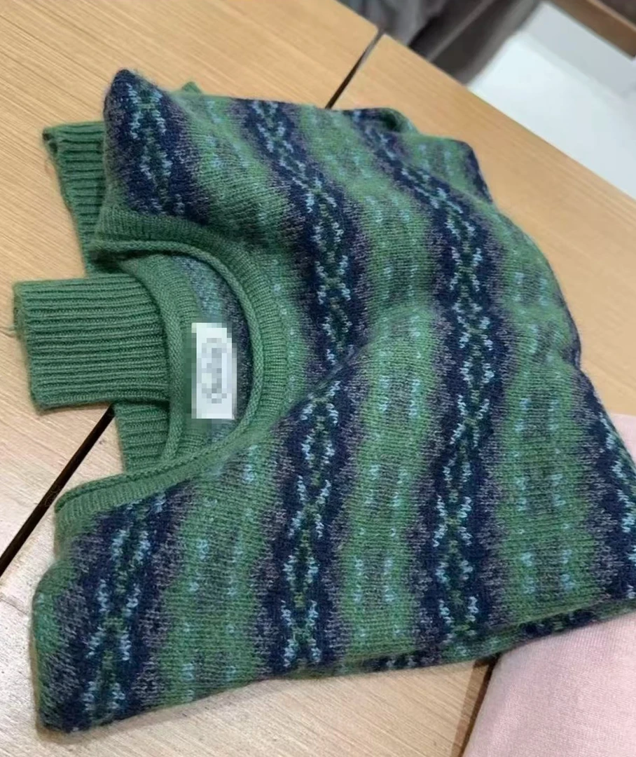 【绿野仙踪】2025秋冬新款费尔岛宽松提花厚款针织衫女 5118