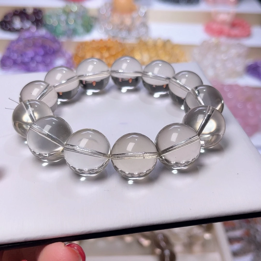 水晶手串未镶嵌丸*天然水晶17mm