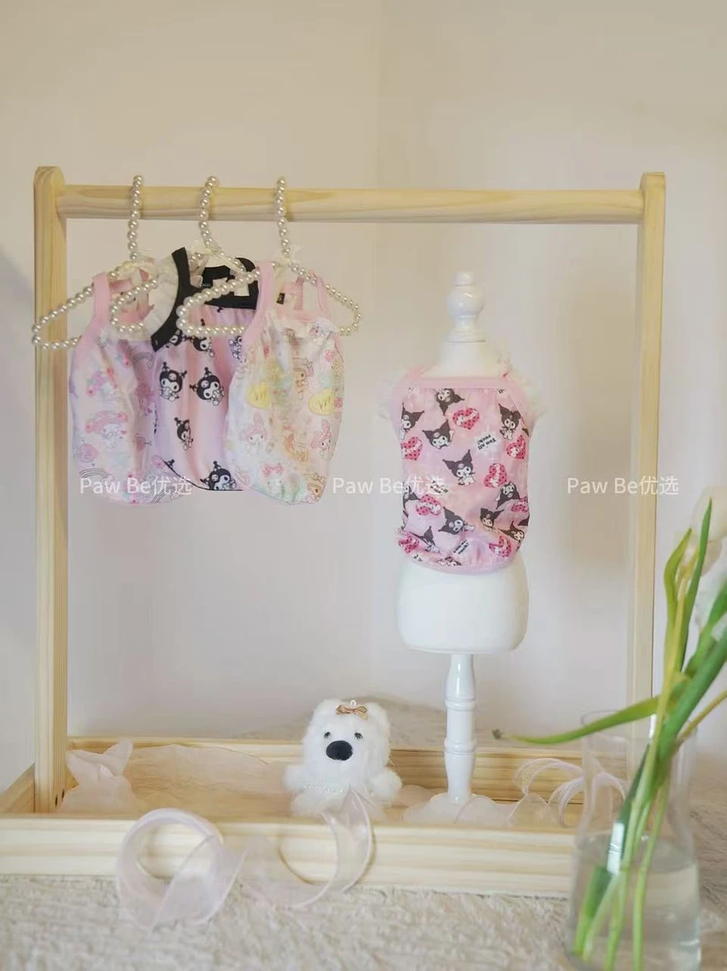 狗狗衣服夏季凉凉衣吊带无袖背心小体型宠物防掉毛泰迪比熊猫咪