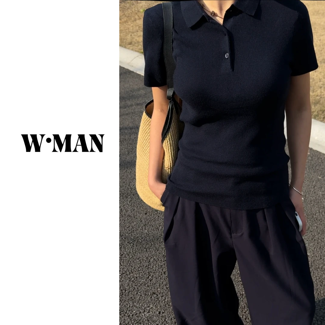 W·MAN“质感老钱”经典羊毛显瘦入针织polo衫
