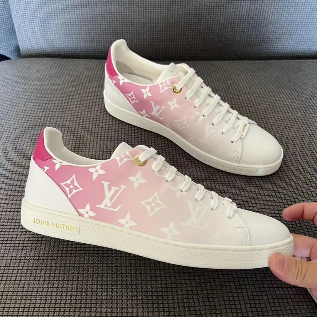 未使用 LouisVuitton/路易威登 女士白粉渐变老花时尚板鞋 38.5码