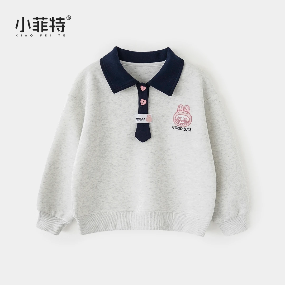小菲特女童秋装休闲POLO衫中大童时尚卫衣儿童洋气上衣BGYQ52670