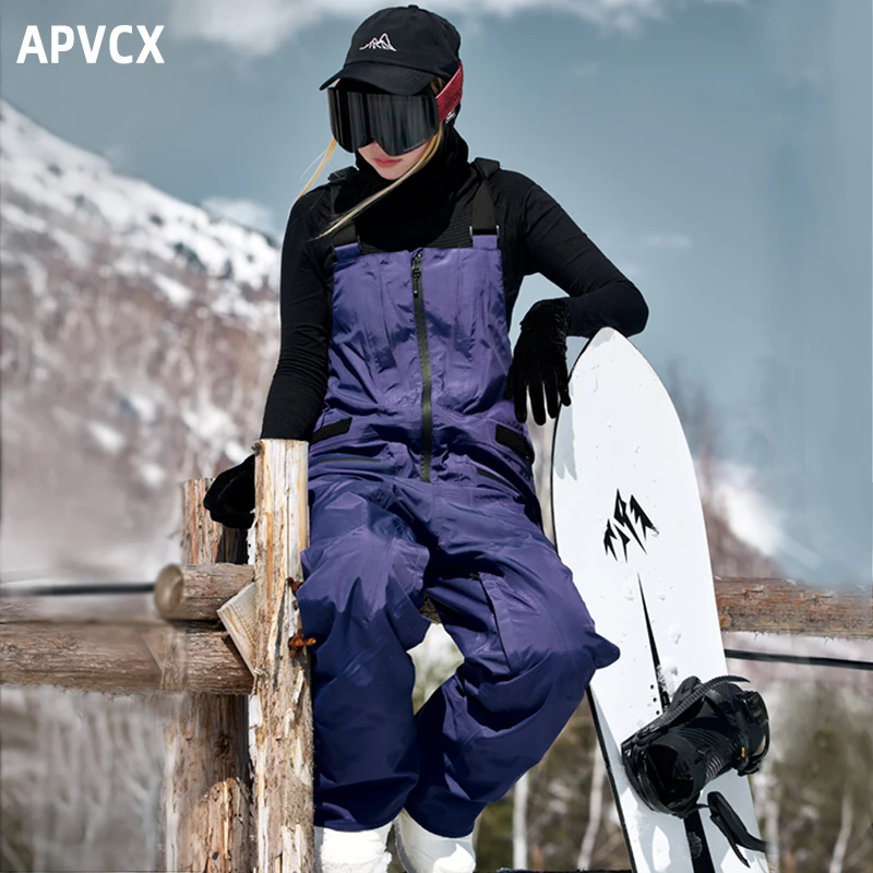 24雪季新款免脱加绒滑雪背带裤女男款单板防水防寒防风户外保暖