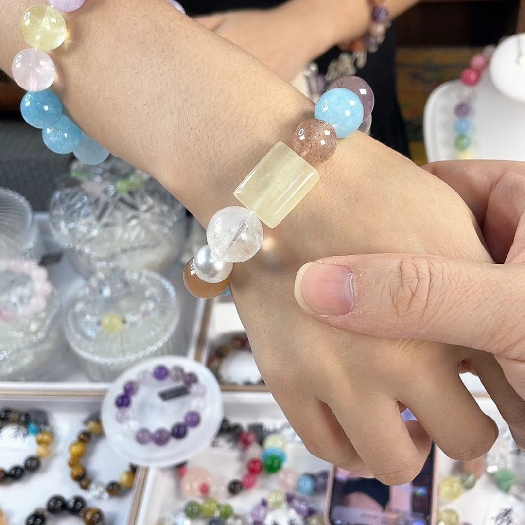 银S925镀金镶嵌手链水晶