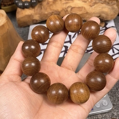 檀香木手串/手链老山檀香黑肉虎纹2.0沉水瑕疵