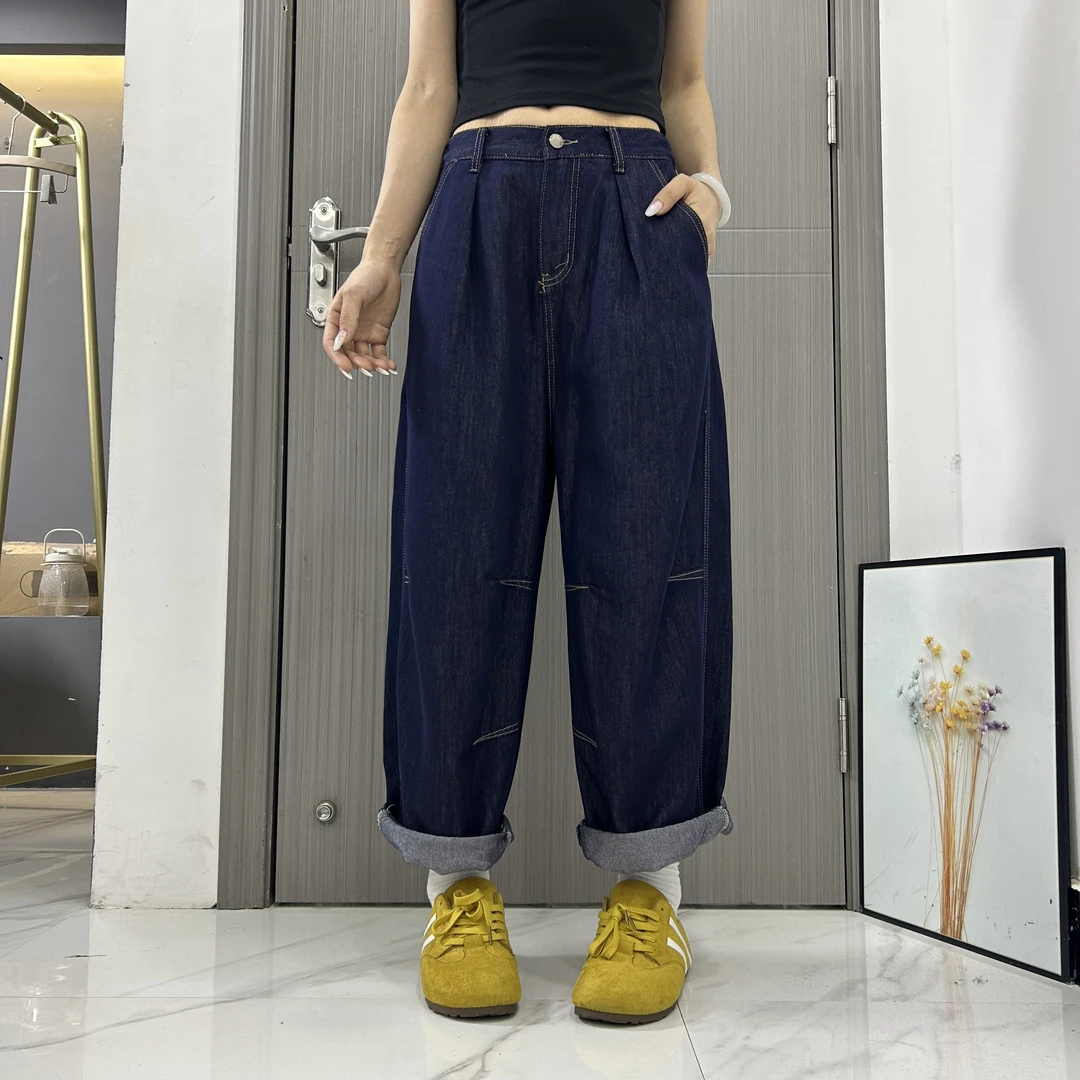 夏季爆款弯刀裤高腰显瘦9326百搭软牛仔裤女宽松女士大码