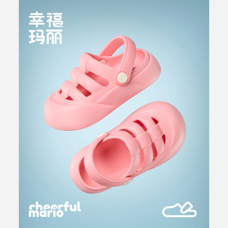 女童凉鞋夏季可爱公主罗马儿童拖鞋软底防滑宝宝女孩洞洞鞋沙滩鞋
