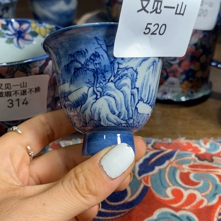 1***8景德镇手绘雪景茶杯