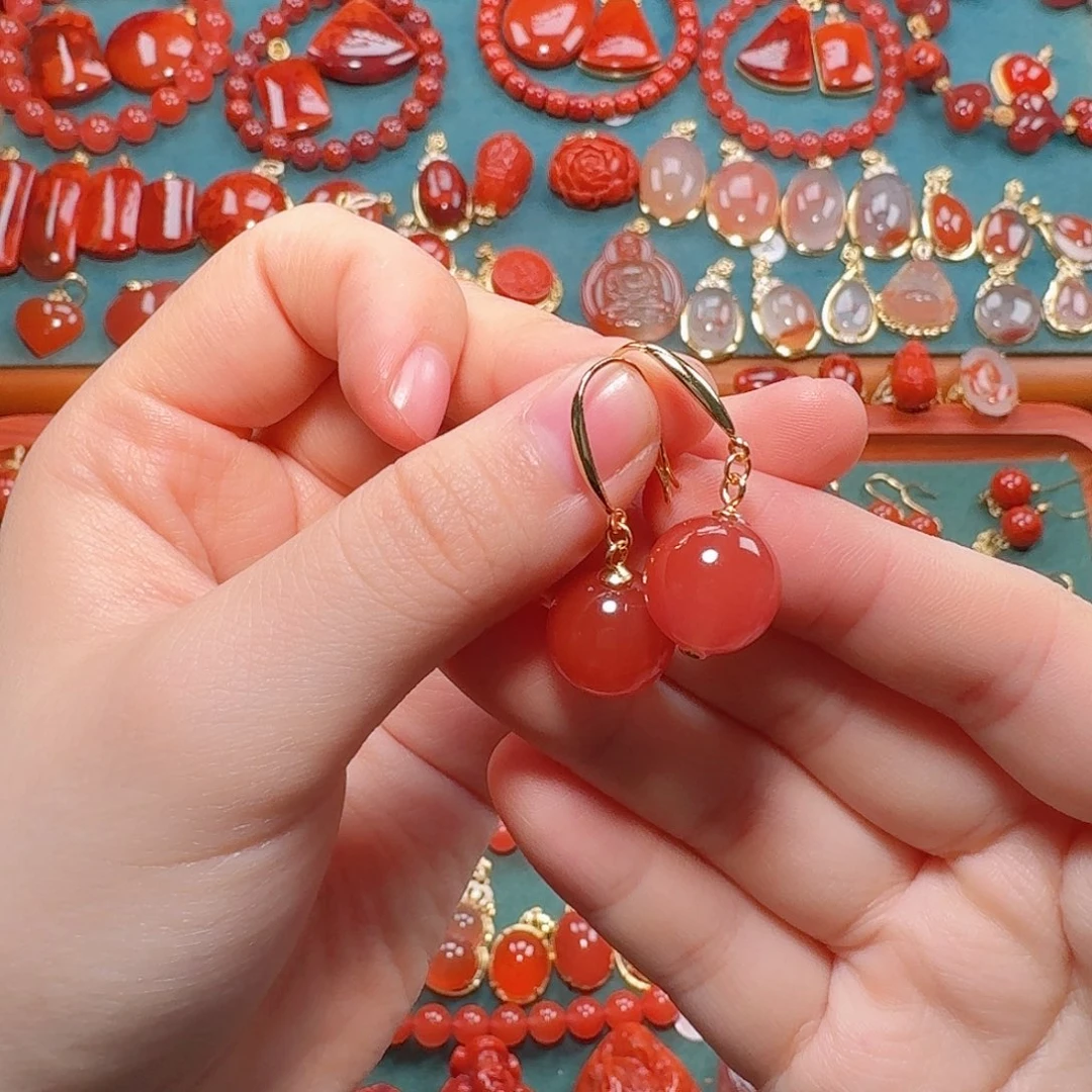 南红玛瑙银S925镶嵌12