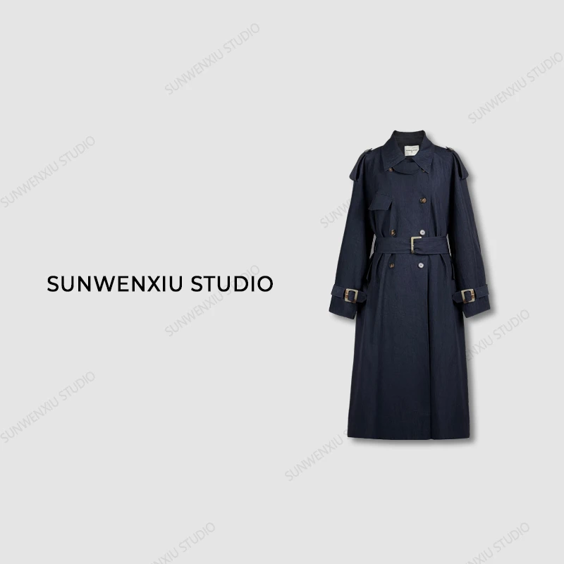 swx studio2店 “巴黎街头”重磅重工廓形复古风衣外套
