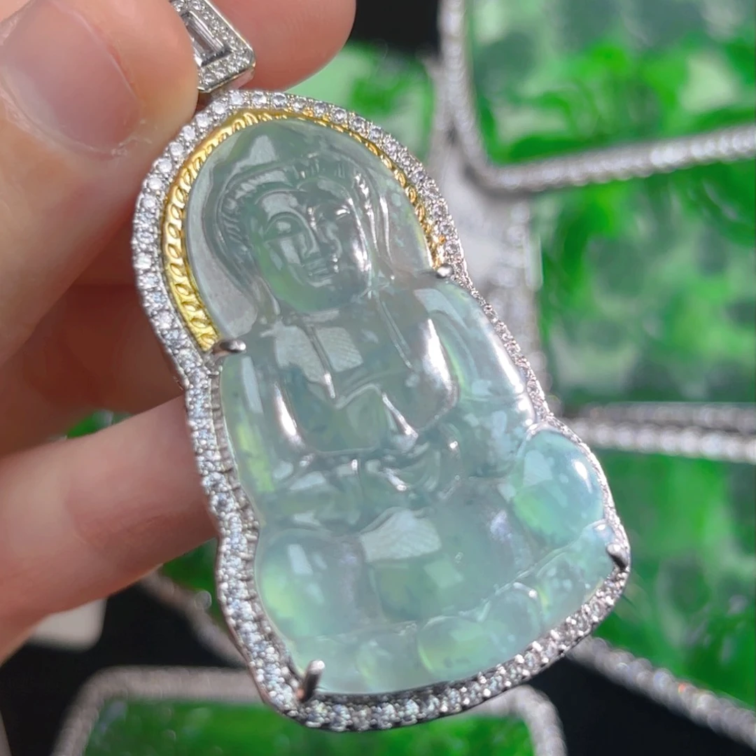 翡翠颈饰未镶嵌观音