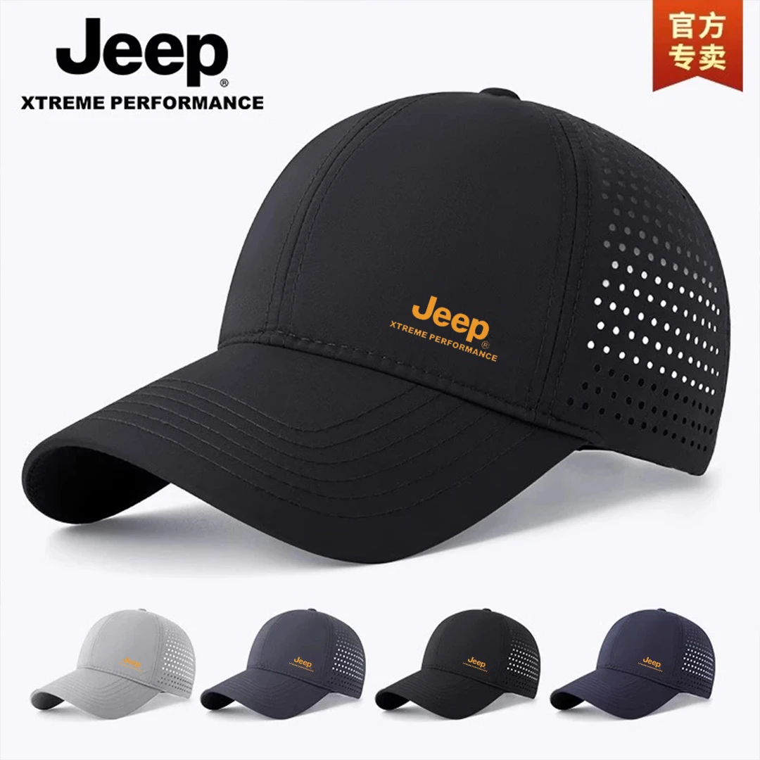 JEEP/吉普速干棒球帽男士运动鸭舌男女太阳透气防晒遮阳帽休闲