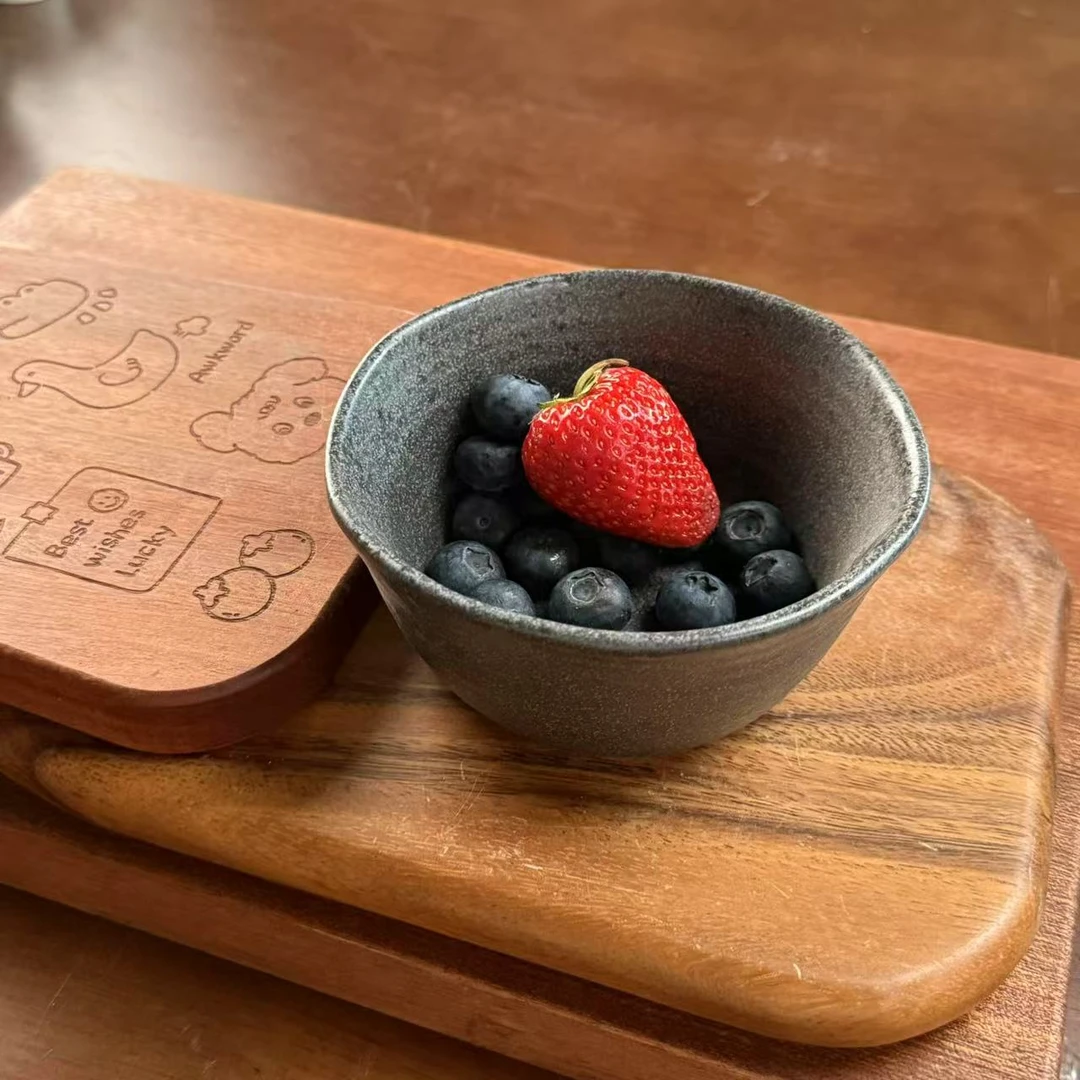 w304  复古陶瓷碗5.2英寸异形碗 微瑕 凑满20发货