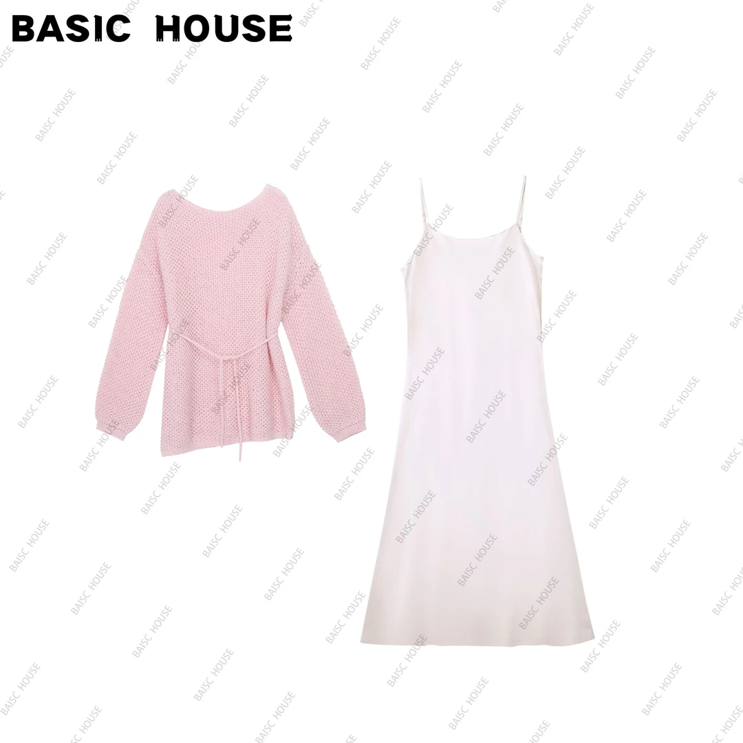 Basic House/百家好春季时尚气质针织遮肉显瘦套装女【春日序曲】LF