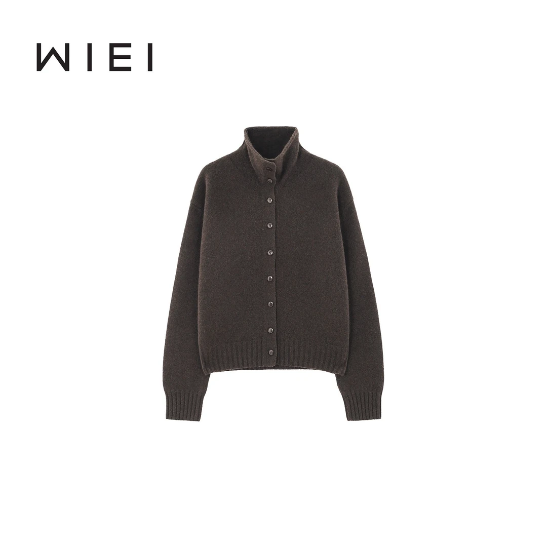 《WI EI》迷雾森林*UPW牦牛绒/羊毛随性多穿纽扣高领针织开衫 8L009
